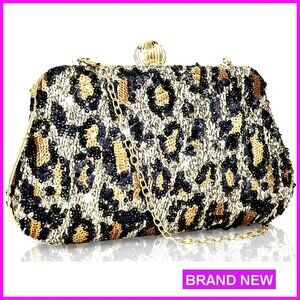 Evening Clutch Purse with Chain Strap, Formal Wedding Handbag, Crossbody
